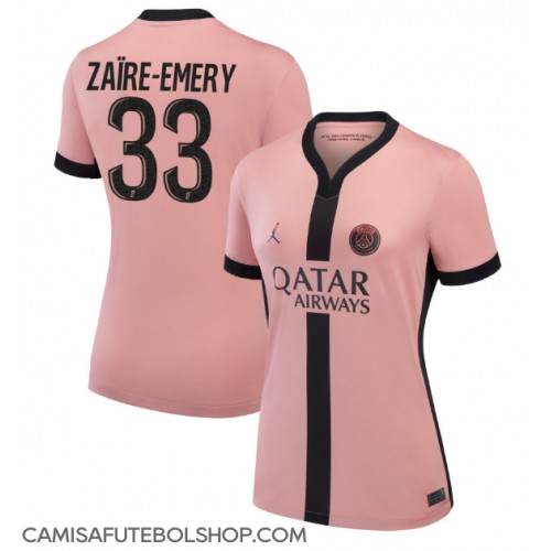 Camisa de time de futebol Paris Saint-Germain Warren Zaire-Emery #33 Replicas 3º Equipamento Feminina 2024-25 Manga Curta